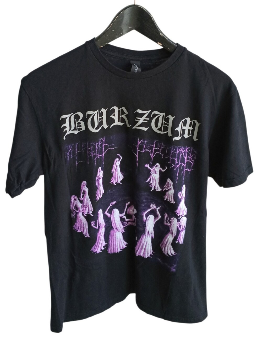 Burzum Daudi Baldrs Shirt Medium Gildan Black Metal Band Tee Purple Graphic